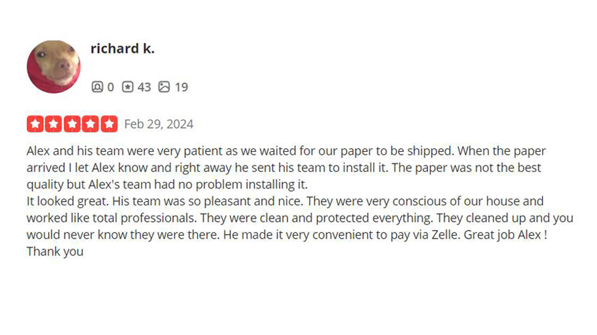 Customer review